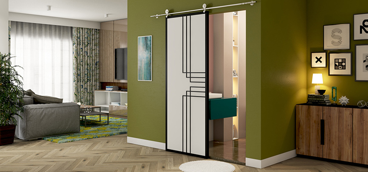 sliding bathroom door installation in San Anselmo